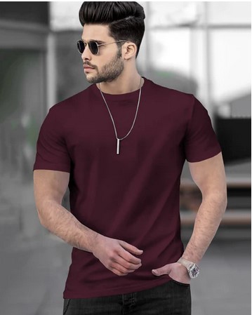 Men Half Sleeve Round Neck Plain T-shirt