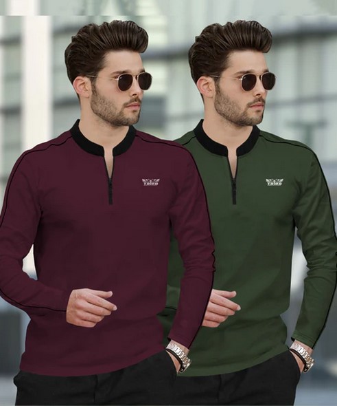 Men Henely & High Neck Full Sleeve T-shirts