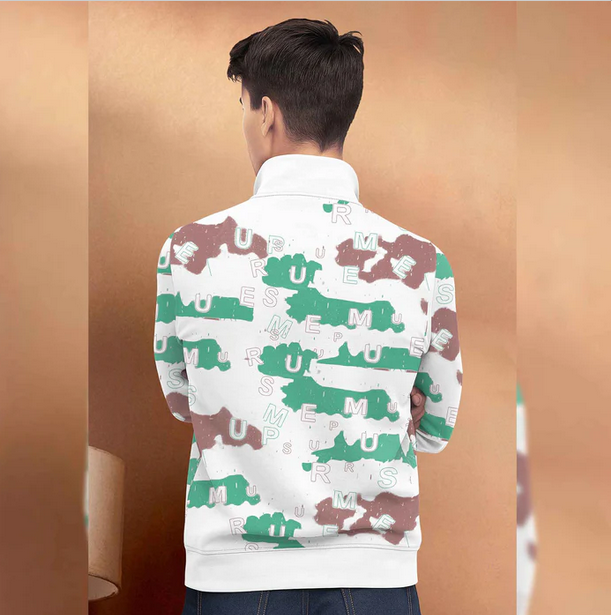 High Neck Printed Jacket