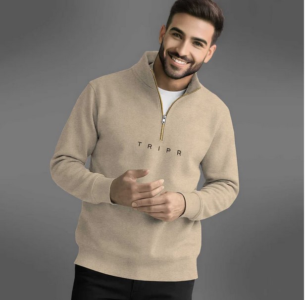 Men Full Sleeve High Neck Sweatshirt