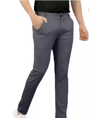 Men regular Slim Fit Flat-Front Trousers