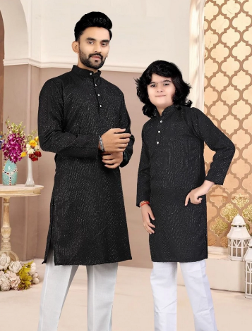 Sequence Kurta Pajama Set Father Son Matching