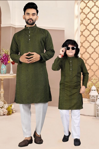 Sequence Kurta Pajama Set Father Son Matching