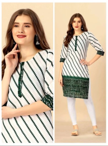 Flex Cotton Digital Foil Print Kurti