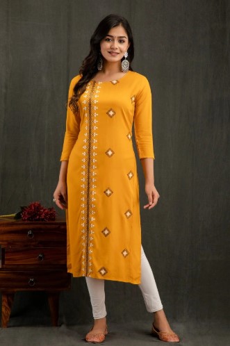 Rayon Embroidery Rayon Kurti