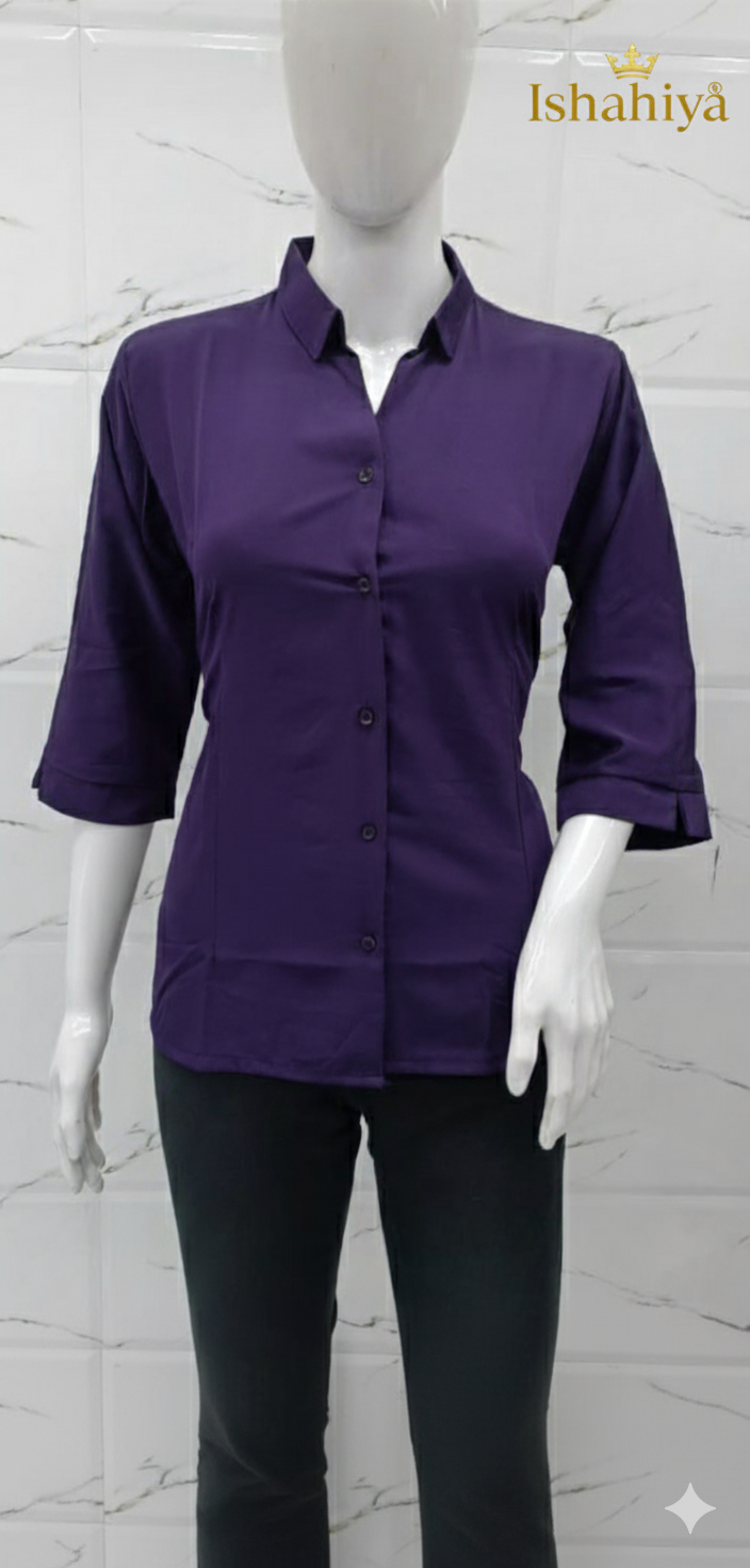 Womens Slim Fit Sleeve Poplin Shirts