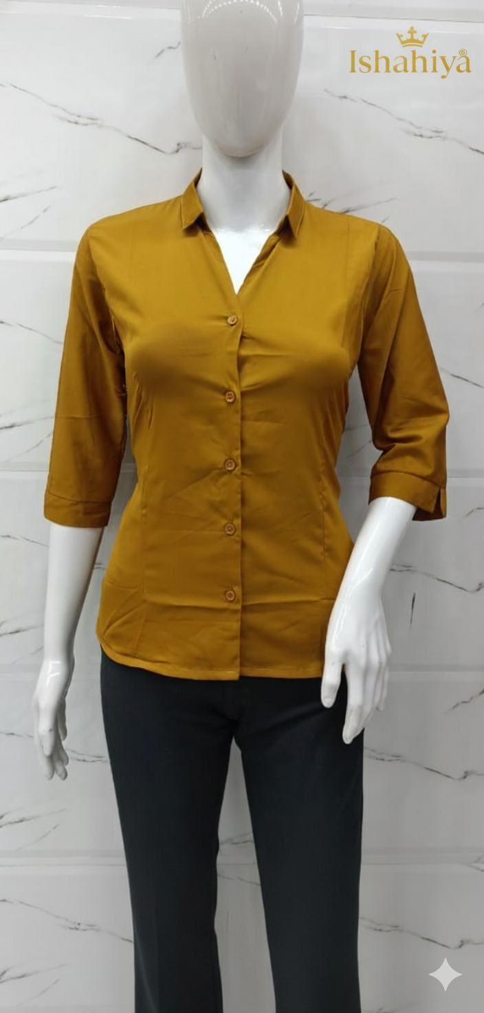 Womens Slim Fit Sleeve Poplin Shirts