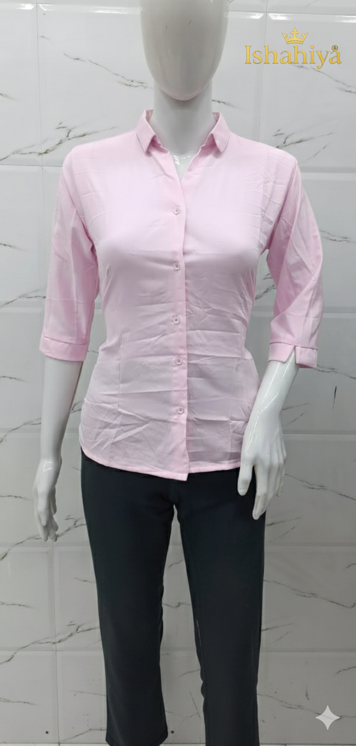 Womens Slim Fit Sleeve Poplin Shirts