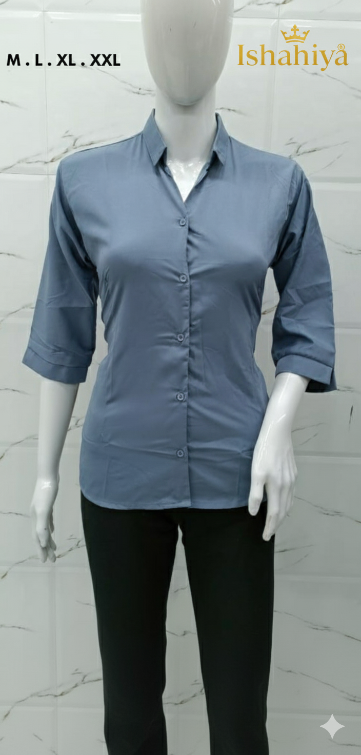 Womens Slim Fit Sleeve Poplin Shirts