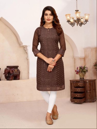 Chikankari Kurti in Soft Georgette