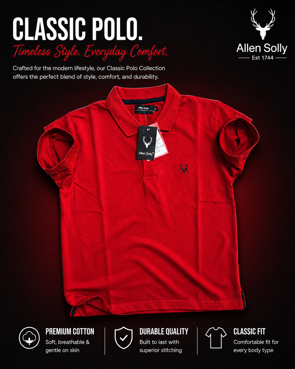 Allen Solly Red Polo t-Shirt,