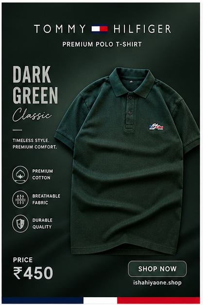 🟢 Green Classic Polo – Timeless & Versatile